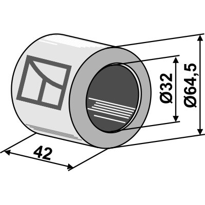 Kietmedžio guolis - Ø32mm Kietmedžio guolis - Ø32mm