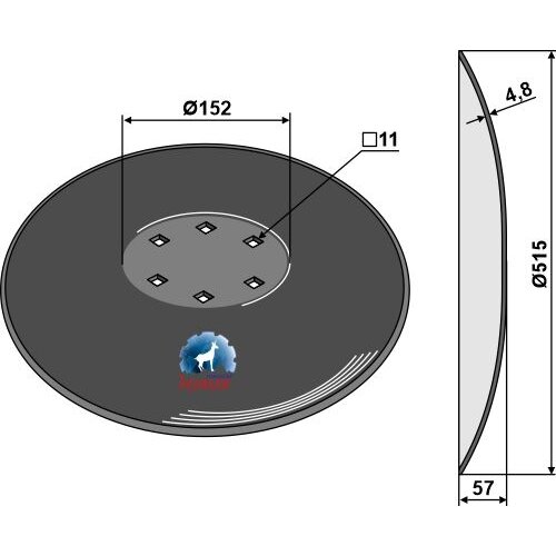 2202860 Diskas kultivatoriui Kuhn Ø515x4,8 1