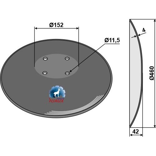 Diskas with flat neck - Ø460x4 Diskas with flat neck - Ø460x4