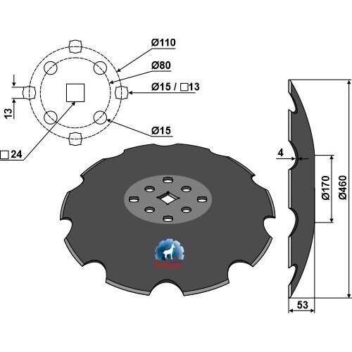 Dantytas diskas Ø460 Dantytas diskas Ø460