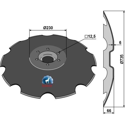 Lemken Dantytas diskas 34910017 - Ø735x6 Lemken Dantytas diskas 34910017 - Ø735x6