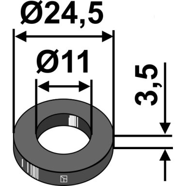 Poveržlė Ø24,5x3,5xØ11