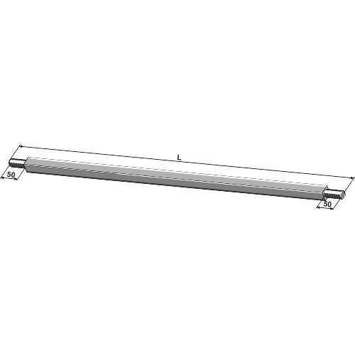 Kvadratinio profilio velenas 720 - M27x2 Kvadratinio profilio velenas 720 - M27x2