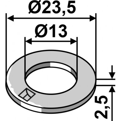 Poveržlė Ø23,5x2,5xØ13 1