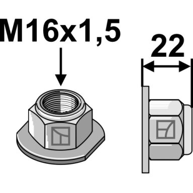 Savaime užsifiksuojanti apykaklės veržlė - Polystop M16x1,5 - 10.9
