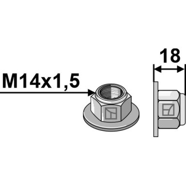 Savaime užsifiksuojanti apykaklės veržlė - Polystop - M14x1,5 - 10.9