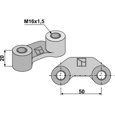 M38100218R Dviguba veržlė Maschio / Gaspardo - M16x1,5