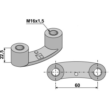 36100312 Dviguba veržlė Maschio / Gaspardo - M16x1,5
