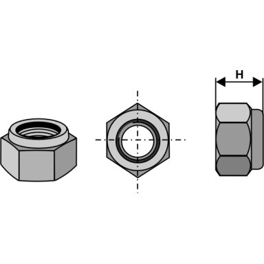 Savaime užsifiksuojanti šešiakampė veržlė - M14x1,5