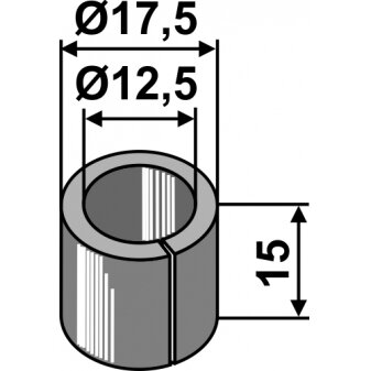 Įvorė 15xØ12,5xØ17,5