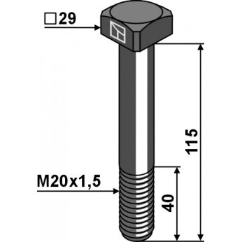 Varžtas M20x1,5x115 - 10.9 Varžtas M20x1,5x115 - 10.9