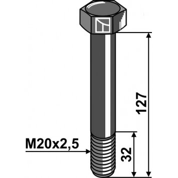 Varžtas M20x2,5x127 - 10.9 Varžtas M20x2,5x127 - 10.9