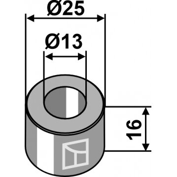 Įvorė 16xØ13xØ25 Įvorė 16xØ13xØ25
