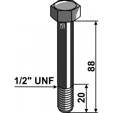 Šešiakampis varžtas 1/2''UNF Šešiakampis varžtas 1/2''UNF