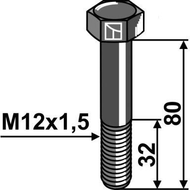 Varžtas - M12x1,5 - 10.9