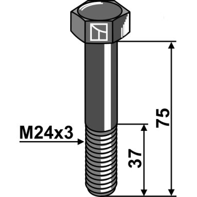 Varžtas M24x3x75 - 10.9
