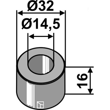 Įvorė 16xØ14,5xØ32