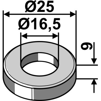 Įvorė 9xØ16,5xØ25