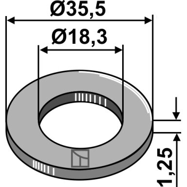 Poveržlė Ø35,5x1,25xØ18,3
