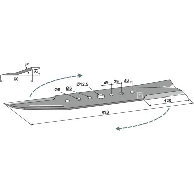 Žoliapjovės peilis 520mm