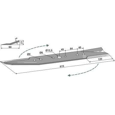 Žoliapjovės peilis 615mm