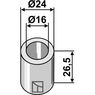 Įvorė 25,6xØ16xØ24