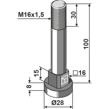 Varžtas M16x1,5 - 10.9