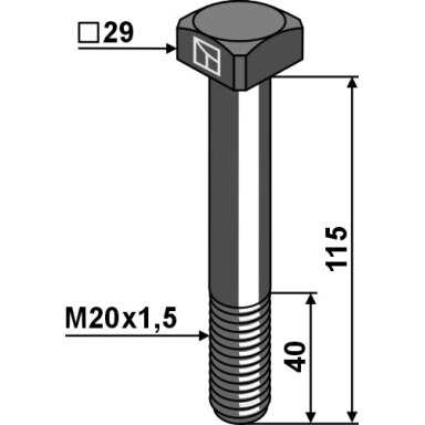 Varžtas M20x1,5x115 - 10.9
