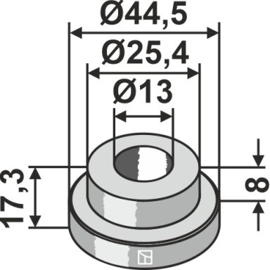 Įvorė 17,3xØ13xØ44,5