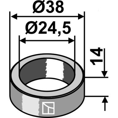 Įvorė 14xØ24,5xØ38