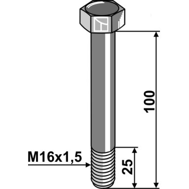 Varžtas M16x1,5 x 100 - 10.9