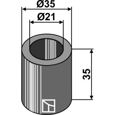 Įvorė 35xØ21xØ35