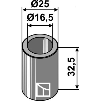 Įvorė 32,5xØ16,5xØ25