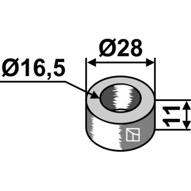 Įvorė 11xØ16,5xØ28