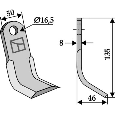 Y formos žoliapjovės peiliukas