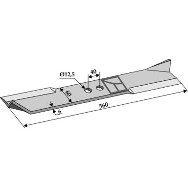 Žoliapjovės peilis 560mm, dešinė