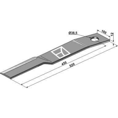 Žoliapjovės peilis 520mm, dešinė