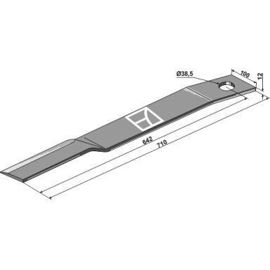 Žoliapjovės peilis 710mm, dešinė