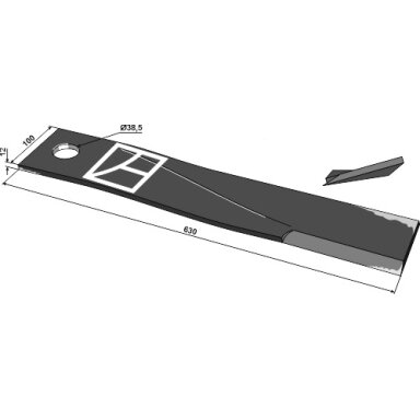 Žoliapjovės peilis 630mm, dešinė