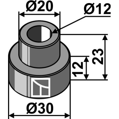Įvorė 23xØ12xØ30