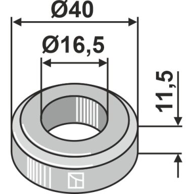 Įvorė 11,5xØ16,5xØ40