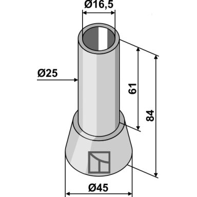 Įvorė 84xØ16,5xØ45