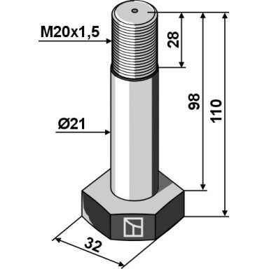 Varžtas M20x1,5