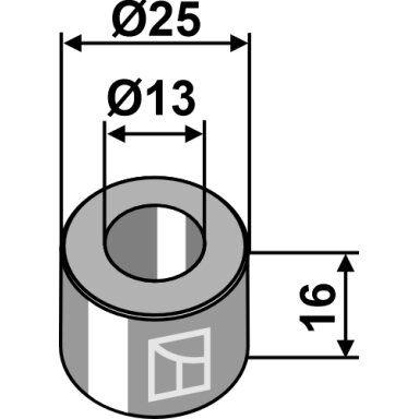 Įvorė 16xØ13xØ25