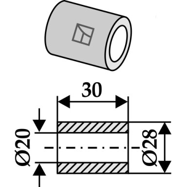 Įvorė 30xØ20xØ28