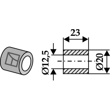 Įvorė 23xØ12,5xØ20