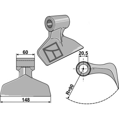 M03400410 Mulčerio plaktukas Maschio / Gaspardo, naujas modelis