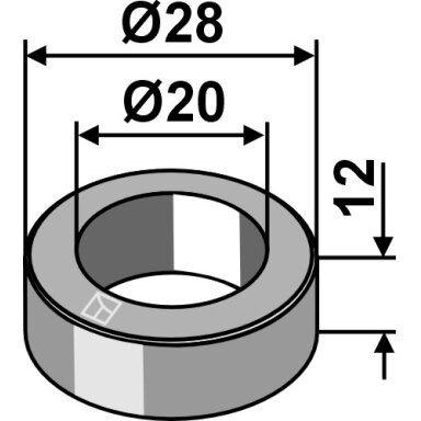 Įvorė Ø28x12xØ20