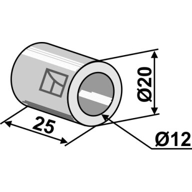 Įvorė 25xØ12xØ20