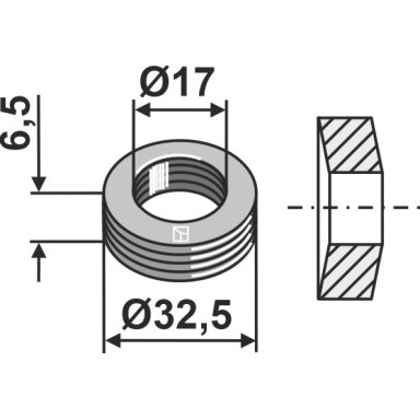 Elastinė poveržlė Ø32,5x6,5xØ17